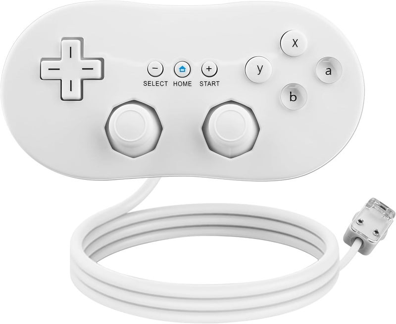 OSTENT Wired Classic Controller Gamepad Joystick for Nintendo Wii Remote Console Video Game Color White - Image 1